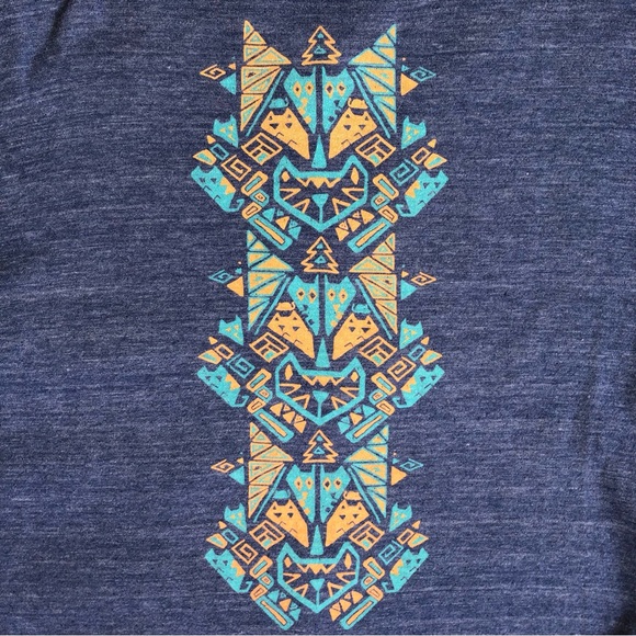 Retired Threadless Select Feline Felony Cornflower Blue Cat Totem Cardigan, Size - Picture 6 of 7